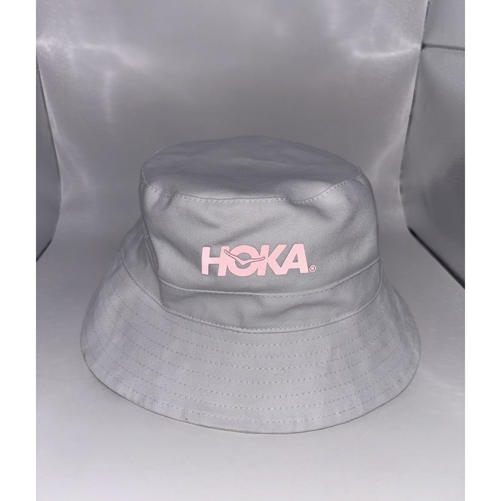 HOKA Bucket Hat Logo White Orange Unisex OS One Size 100% Cotton Unisex Trendy - Picture 8 of 11